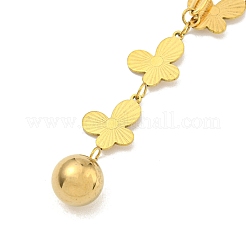 Ion Plating(IP) 201 Stainless Steel Butterfly Pendant Necklaces&nbsp;NJEW-K270-13G