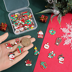 40Pcs 10 Styles Christmas Theme Alloy Enamel Pendants&nbsp;ENAM-SC0005-59