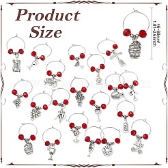 40Pcs 20 Style Glass Wine Glass Charms&nbsp;AJEW-CJ00015