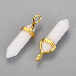 Natural White Jade Bullet Double Terminated Pointed Pendants&nbsp;G-G902-B24