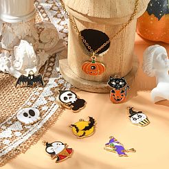 40Pcs 10 Styles Halloween Alloy Enamel Pandants&nbsp;ENAM-CJ0004-14