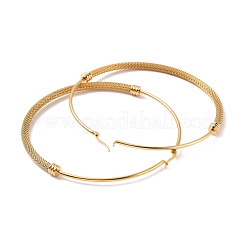 PVD Vacuum Plating 201 Stainless Steel Mesh Chain Shape Big Hoop Earrings with 304 Stainless Steel Pin for Women&nbsp;EJEW-F280-21B-G
