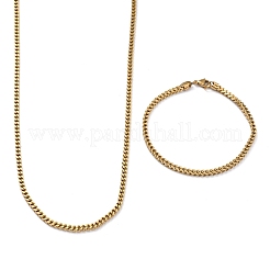 304 Stainless Steel Rope Chains Bracelets & Necklaces Jewelry Sets&nbsp;SJEW-I206-03A-G