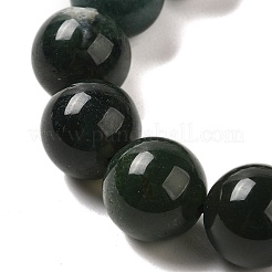 12.5mm Round Natural Moss Agate Braided Bead Bracelets for Women Men&nbsp;BJEW-C060-01B