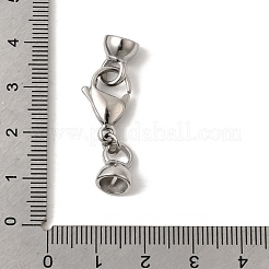 304 Stainless Steel Lobster Claw Clasps and Cord End&nbsp;STAS-B128-08P-02
