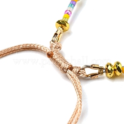 Adjustable Miyuki Glass Seed & Natural Pearl Braided Beaded Bracelets&nbsp;BJEW-O187-02