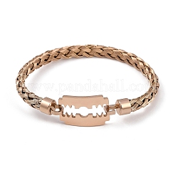 Adjustable Vacuum Plating PVD Vacuum Plating 304 Stainless Steel Bangles&nbsp;BJEW-F476-01RG