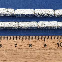 Electroplated Natural Lava Rock Beads Strands&nbsp;G-I360-K03-04