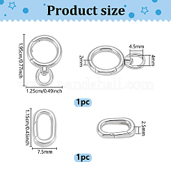 2Pcs 2 Styles 925 Sterling Silver Spring Gate Rings&nbsp;STER-PH0004-93