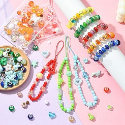 DIY Acrylic Beads & Brass European Style Bracelet Making Kits&nbsp;DIY-YW0012-21A