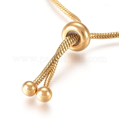 PVD Vacuum Plating 304 Stainless Steel Slider Bracelet/Bolo Bracelet Making&nbsp;MAK-L032-01G