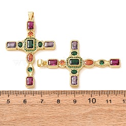 Brass Pave Colorful Cubic Zirconia Pendants&nbsp;CU-CBA2907-01A-G