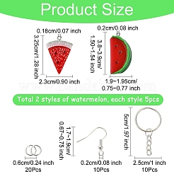 DIY Watermelon Resin Earring  & Keychain Making Kits&nbsp;DIY-YW0010-01