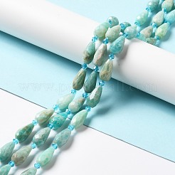 Natural Flower Amazonite Beads Strands&nbsp;G-B028-A03