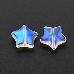 Electroplate Transparent Glass Beads&nbsp;X-GLAA-T022-25-B01