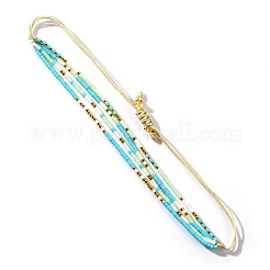 Glass Seed Beaded Braided Bead Bracelets&nbsp;QH7231