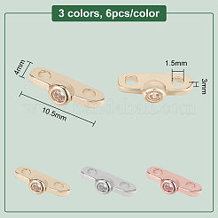 18Pcs 3 Colors Brass Micro Pave Clear Cubic Zirconia Slide Charms&nbsp;KK-GO0001-29