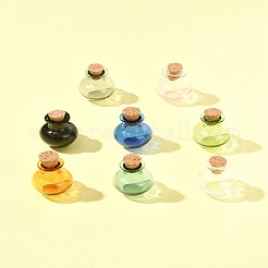 8Pcs 8 Colors Round Glass Cork Bottles Ornament&nbsp;BOTT-FS0001-04