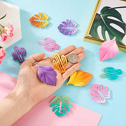 24Pcs 12 Style Gradient Spray Painted Iron Pendants&nbsp;IFIN-TA0001-50