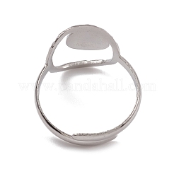 Non-Tarnish 304 Stainless Steel Hollow Oval Cuff Ring Findings&nbsp;RJEW-G285-19P