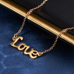 201 Stainless Steel Pendant Necklace for Women&nbsp;NJEW-F335-02G-07