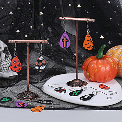 DIY Halloween Teardrop Iron Dangle Earrings Making Kit&nbsp;DIY-SC0025-65