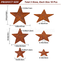 30Pcs 3 Style Rust Iron Pendants&nbsp;IFIN-GF0001-28
