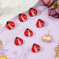 8Pcs Ladybug Enamel Pins&nbsp;JEWB-FH0002-80