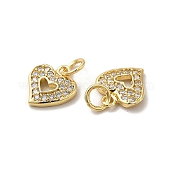Brass Micro Pave Cubic Zirconia Charms&nbsp;KK-E068-VB776-2