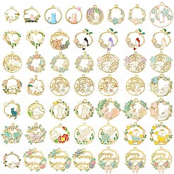 24Pcs 6 Styles Alloy Enamel Pendants&nbsp;ENAM-YW0004-89