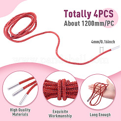 4Pcs Rhinestone Round Cord Shoelace&nbsp;FIND-TA0010-44P-02