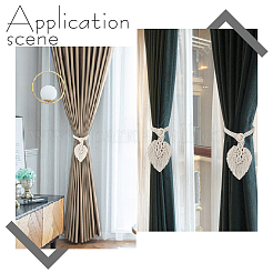 Cotton Macrame Leaf Tassel Curtain Tiebacks&nbsp;AJEW-WH0038-38A