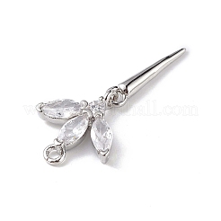 Rack Plating Brass Micro Pave Cubic Zirconia Pendants&nbsp;LS-KK-C019-04P-03