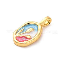 Brass Enamel Pendants&nbsp;KK-S502-08G
