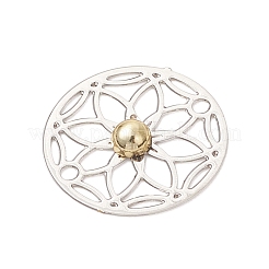 Brass & ABS Plastic Hollow Flower Connector Charms&nbsp;PALLOY-JF04788