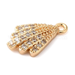 Brass Micro Pave Clear Cubic Zirconia Charms&nbsp;KK-G503-43G