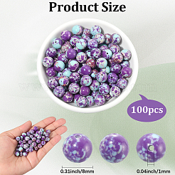 100Pcs Dyed Natural Imperial Jasper Beads&nbsp;G-PA0001-19