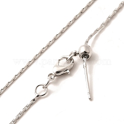 1mm Rack Plating Brass Boston Link Chain Adjustable Slider Necklaces for Women Men&nbsp;MAK-L044-37P