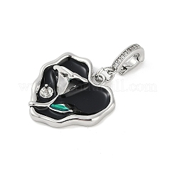 Brass Enamel Micro Pave Cubic Zirconia Pendants&nbsp;KK-U043-11P-02