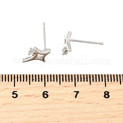 Brass Micro Pave Clear Cubic Zirconia Stud Earrings&nbsp;EJEW-M103-03P