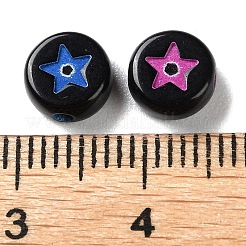 Spray Printed Opaque Acrylic Beads&nbsp;SACR-P031-20B