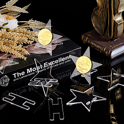 12 Sets Star Transparent Acrylic Commemorative Coin Display Easel Stands&nbsp;ODIS-FG0001-72