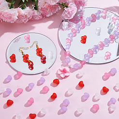 180Pcs 4 Colors Frosted Transparent Acrylic Beads&nbsp;MACR-SP0002-19