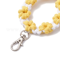 Flower Handmade Macrame Cotton Threads Pendant Decorations&nbsp;HJEW-JM02614
