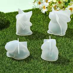 4 Pcs 4 Styles 3D Rabbit Candle Silicone Molds&nbsp;ST-CJ0043-047