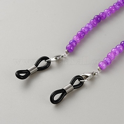 Crackle Glass Round Beaded Chains Neck Strap for Eyeglasses&nbsp;AJEW-WH20006-245B