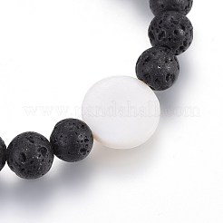 Natural Lava Rock Beads Stretch Bracelets&nbsp;BJEW-JB03969-M