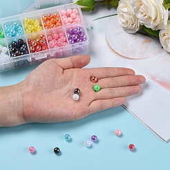 300Pcs 10 Colors Plastic Beads&nbsp;OACR-CJ0001-13