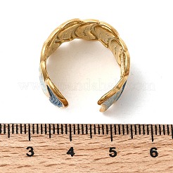 304 Stainless Steel Enamel Open Cuff Rings&nbsp;RJEW-L335-02B-G