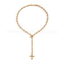 304 Stainless Steel Micro Pave Colorful Cubic Zirconia Cross Pendant Y Necklaces for Women&nbsp;FS-WG3FFC3-01